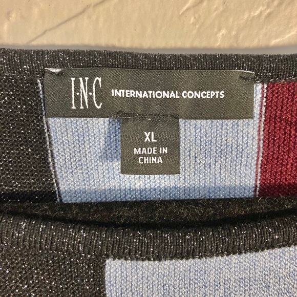 INC Metallic Striped Long Sleeve XL - Picture 4 of 4